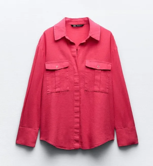 ZARA Linen Shirt with Pockets