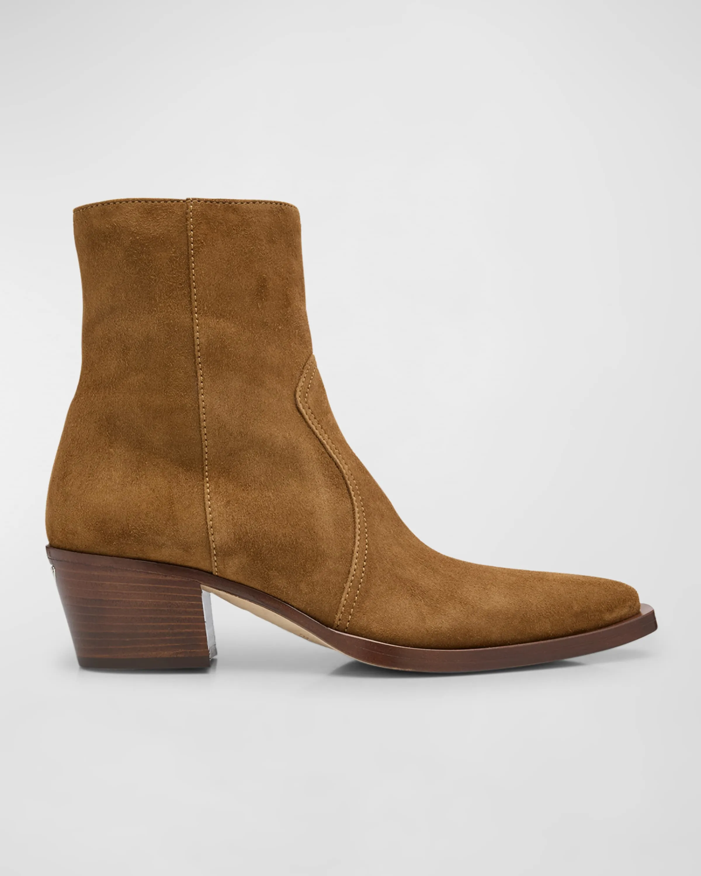 Zip Suede Ankle Boots